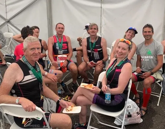T3 members relaxing together in the recovery tent at Youghal